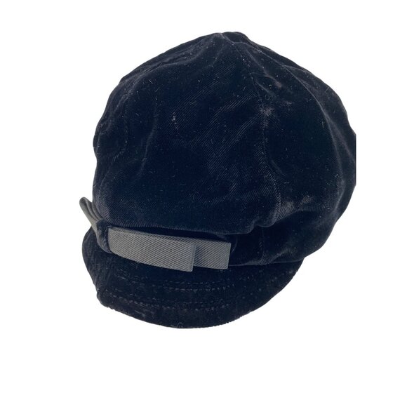 Vintage 60s Velvet Mod Go Go Cap Bow Detail Black 8160 British - Picture 6 of 9